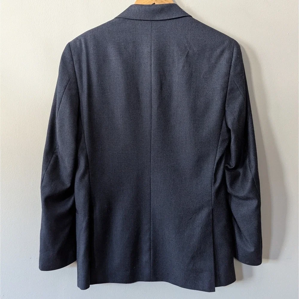 Jos A. Banks 37R Slim Fit Micro Plaid Wool Cashmere Academia‎ Men's Suit Jacket